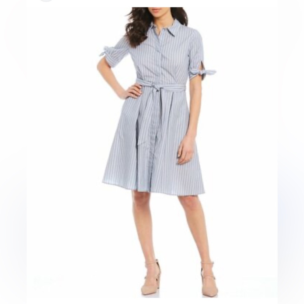 Calvin Klein Blue Striped Midi Dress